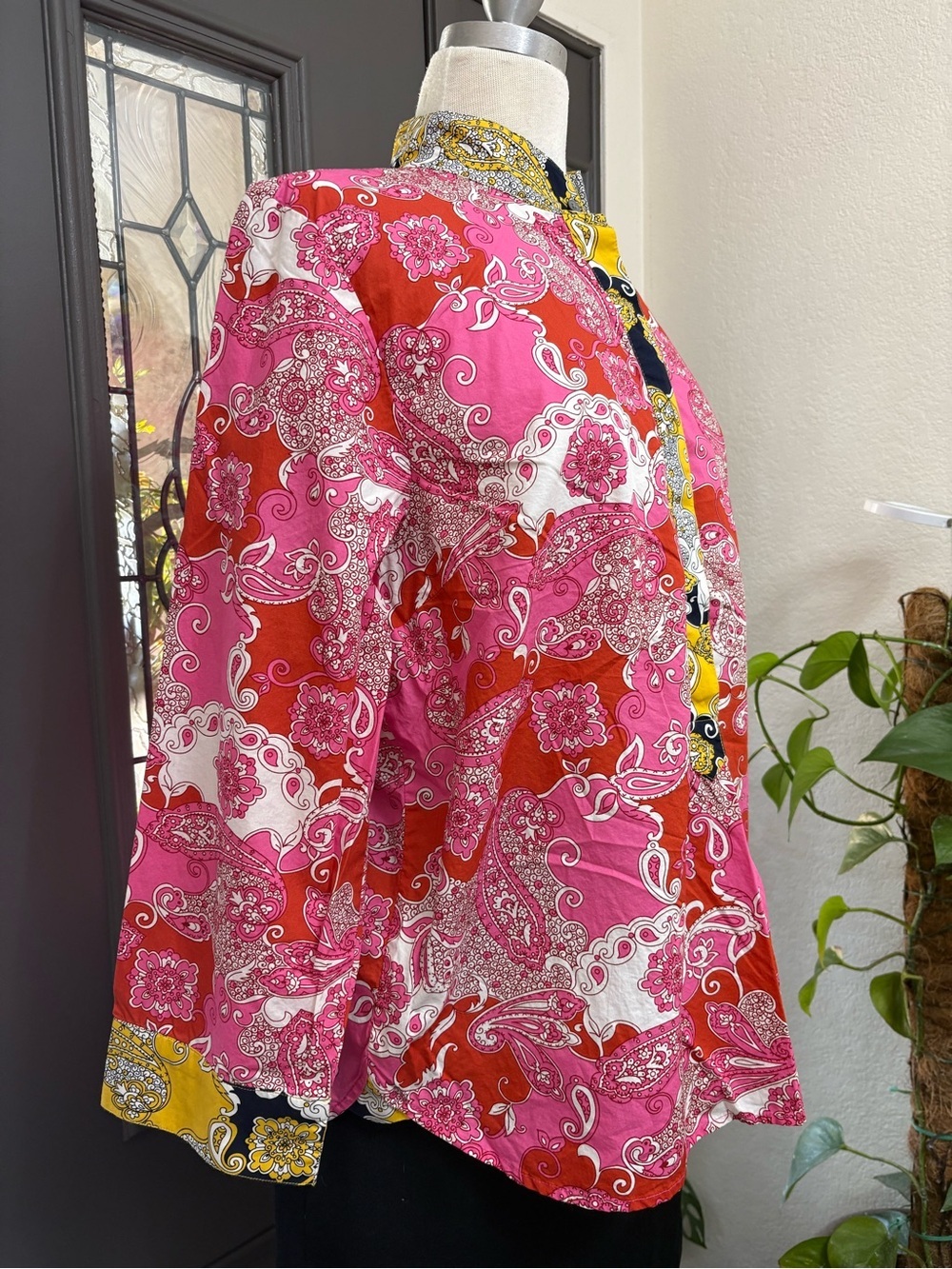 J. Crew Band Collar  Cotton Poplin Popover Tunic in Vintage Paisley - Picture 7 of 10